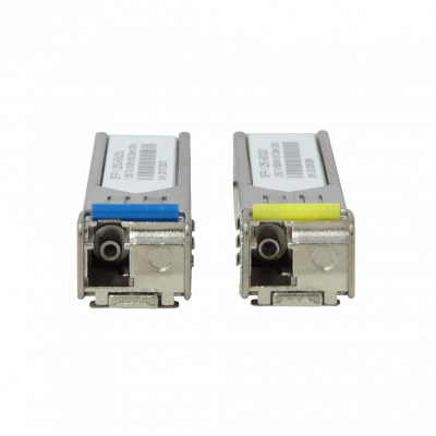 S-3553LC20 Par de transceptores SFP WDM bidireccionales BX20 U+D, 1 canal LC, alcance 20km, 1550nm/1310nm, velocidad 1,25Gbps