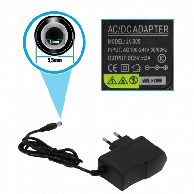 F5-2B 5V 2A Enchufe-5,5x2,1mm 100-240VAC Adaptador Alimentacion 2.1x5.5mm