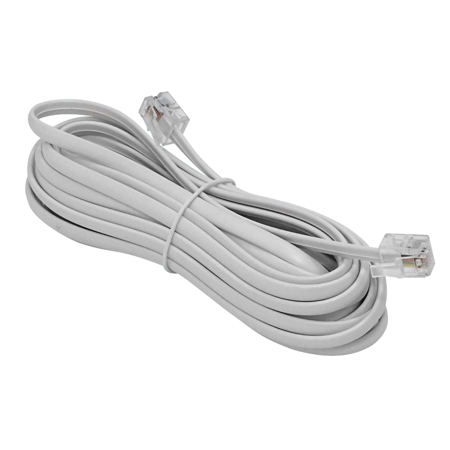 4RJ-5 4,5mt Crema Cable de Telefonía 4-Hilos RJ11/14 Macho-Macho 6P4C Prolongación