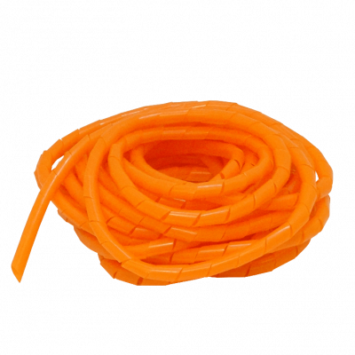 KS-12B Espiral ordenadora de cables de polietileno color naranja, longitud 12 metros, diámetros 12/15/0,85mm
