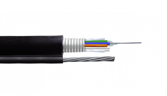 CF3812 OM3 Cable de 12 Fibras Multimodo de 1 metro Figura 8 Negro para Exteriores con Portante de 7x1mm 3 tubos