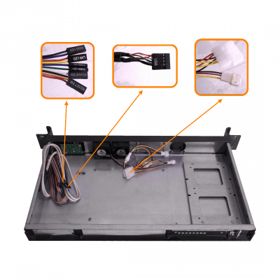 RAG-1U LINKMADE Carcasa Rack 1U para 2 Discos Duros y 1 Bahía 5.25 Mini-ITX sin Fuente de Alimentación REQ/FATX-1U