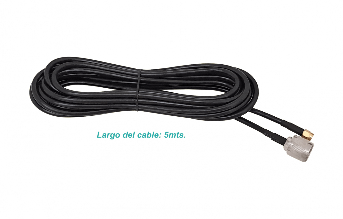 RM2NM-5 5mt RPSMA-Macho N-Macho LMR195 Cable Coaxial Negro