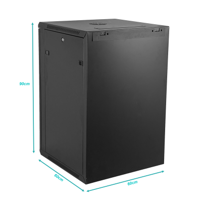 RK18-6L LINKMADE Armario Rack de Pared de 18U con 60cm de Fondo Negro incluye-2U-M6