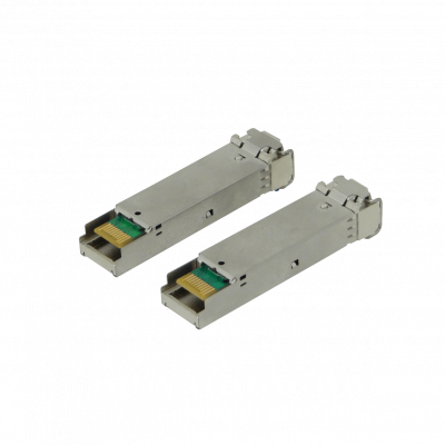 S-3553LC20 Par de transceptores SFP WDM bidireccionales BX20 U+D, 1 canal LC, alcance 20km, 1550nm/1310nm, velocidad 1,25Gbps