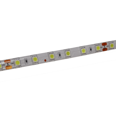 CINTA-SMD Tira LED IP65 5metros 24V 2A 60-LEDs/metro SMD5050 Blanco Frío segmentos-c/10cm
