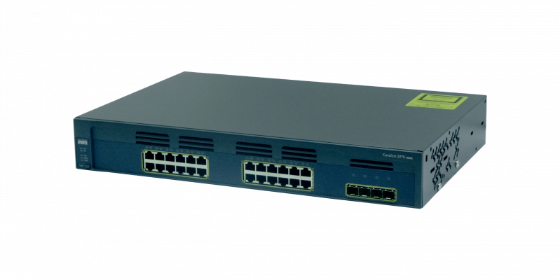 WS-C2970G-24TS-E CISCO REACONDICIONADO 24 Puertos 1000 4 Ranuras SFP Consola RS232-RJ45/DB9-H Conmutador Montable en Rack 1.5U