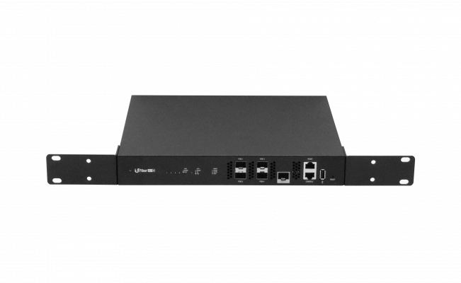 UF-OLT-4 Terminal de línea óptica Ubiquiti UFiber con 4 puertos GPON, 1 SFP+ de 10G, consola USB y gestión IP mediante RJ45 para FTTH