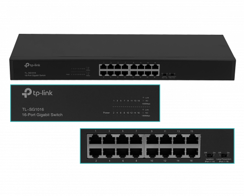 TL-SG1016 TP-LINK 16-1000 Ancho Gigabit Switch no-Administrable Rack
