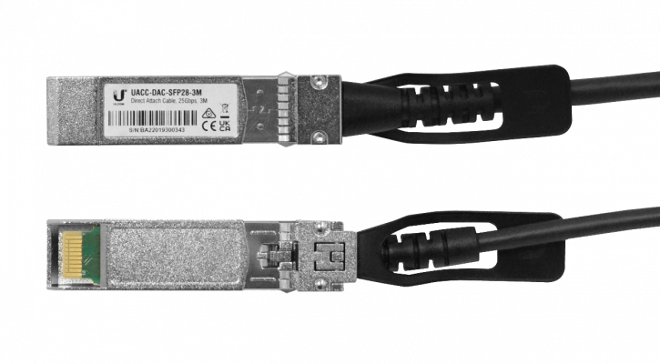UD2-3 UBIQUITI Cable de Interconexión Directa de Cobre SFP28-25Gbps de 3 metros UACC-DAC-SFP28-3M