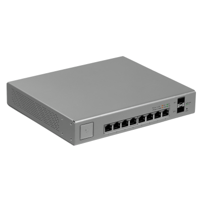 US8-150W UBIQUITI Conmutador de 8 puertos Gigabit con PoE pasivo 24V y 802.3af/at, presupuesto total 120W, 2 puertos SFP, requiere controladora UniFi