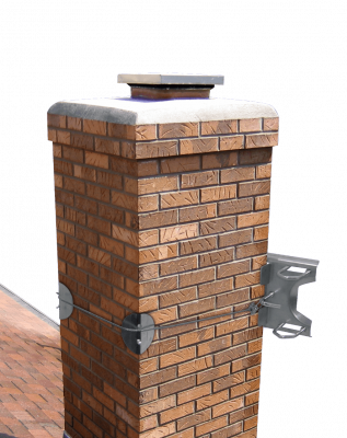 CHIMNEY Kit de Montaje para Chimenea Hasta 1-1/2-pulgadas Galvanizado