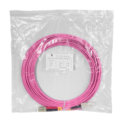 JF4LC10 Cable de Fibra Óptica Duplex Multimodo OM4 LC-SC LSZH de 10 metros 50/125µm 3mm.