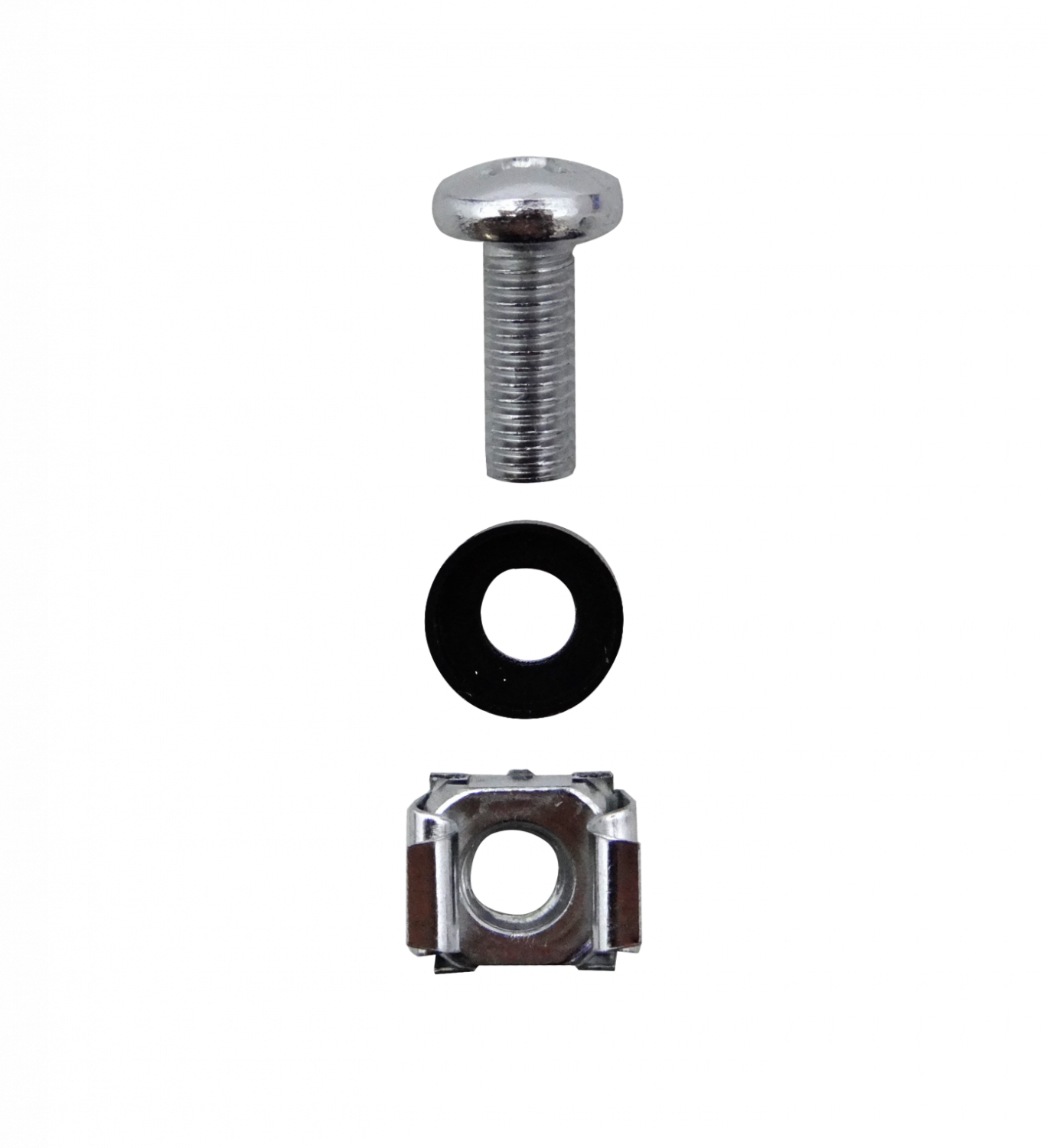 M6-100KIT Juego 100 Tornillos y Tuercas Cautivas para Gabinete 10 pulgadas 19 pulgadas