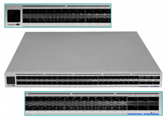 ECS-AGGREGATION UBIQUITI Conmutador UniFi de Agregación para Rack con Administración de Capa 3, 48 Puertos SFP28, 6 Puertos QSFP28 y 2 Fuentes de 220Vac 550W