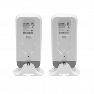 WIRELESS-WIRE MIKROTIK Kit de puente inalámbrico 60GHz 802.11ad con 2 unidades, alcance de 1 a 1000 metros, RouterOS Nivel 3, haz de 60º, incluye fuente 24V