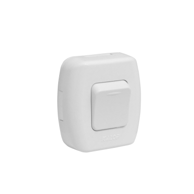 INTERRUPTOR-912 KALOP 9/12 Boton Switch Simple Sobrepuesto Blanco Tekna IP20 KS39650