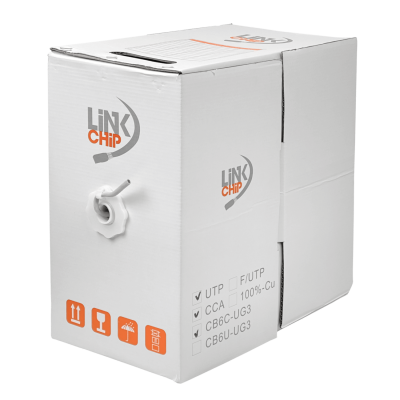 CB6C-UG3 LINKCHIP AWG24/0,5mm CCA Símil-Cat6 Gris Cable UTP 305m Aleación