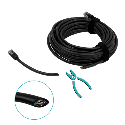 NOP-8 UBIQUITI 8 metros Negro F/UTP Categoría 5e Cable de Parcheo para Exterior UACC-Cable-Patch-Outdoor-8M-BK