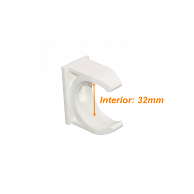 PVC32-A LINKCHIP 32mm Abrazadera de Fijación para Tubo PVC Blanco con Tornillo