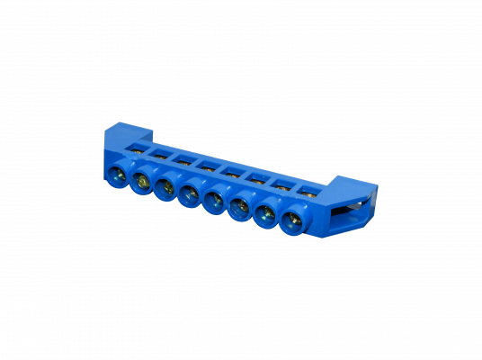 REGLETA-DA8 Barra de Distribución Azul con 8 Tomas de 4mm Instalación en Carril DIN para Circuitos Eléctricos