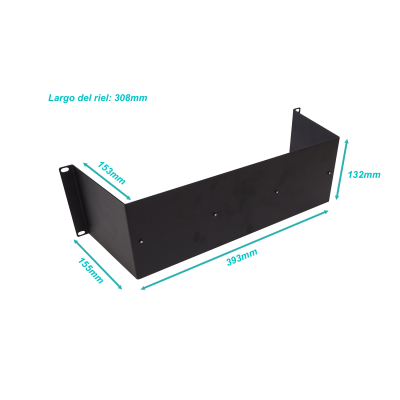 RKDIN-3U Bastidor 3U-Rack con-Perfil 30cm Carril-DIN 308mm p/Dispositivos Automatizados Industriales