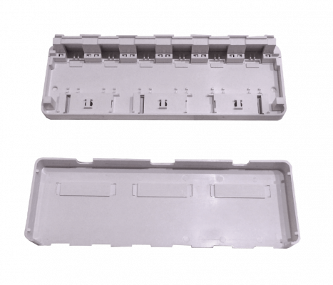 RST-6 Soporte de superficie vacío para 6 conectores Keystone, color blanco, incluye tapa con doble contacto.