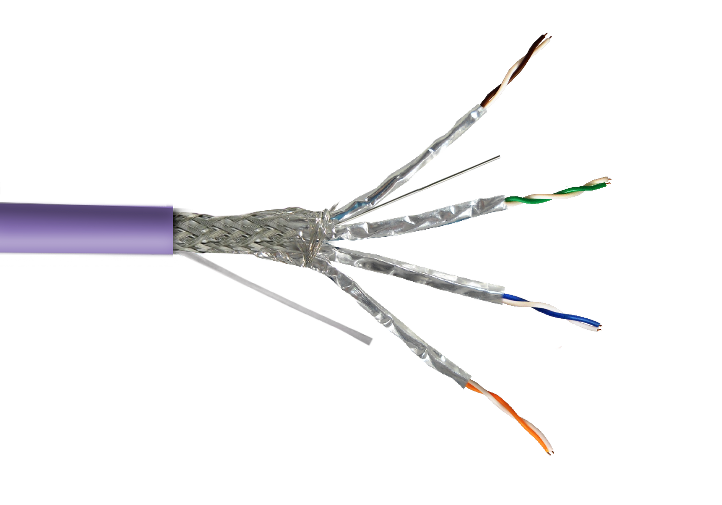 CB7T TRIMERX Cable de Cobre Unifilar Categoría7 S/FTP LSZH 23AWG 305 metros Violeta