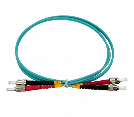 JF3TT1 1 metro ST-ST OM3 Multimodo MM Dúplex Latiguillo Fibra 3.0mm 50/125µm LSZH