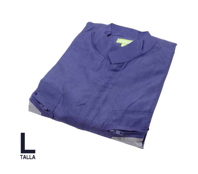 OVEROL-LA L Azul 46/48 Alt-176cm Mameluco Popelina Franjas-Reflectivas Poliéster