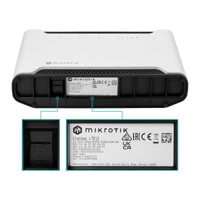 CHATEAU-LTE12E MIKROTIK MIKROTIK LTE 5-1000 1-Sim USB 2,4/5GHz 2-SMA-H inc-24Vdc