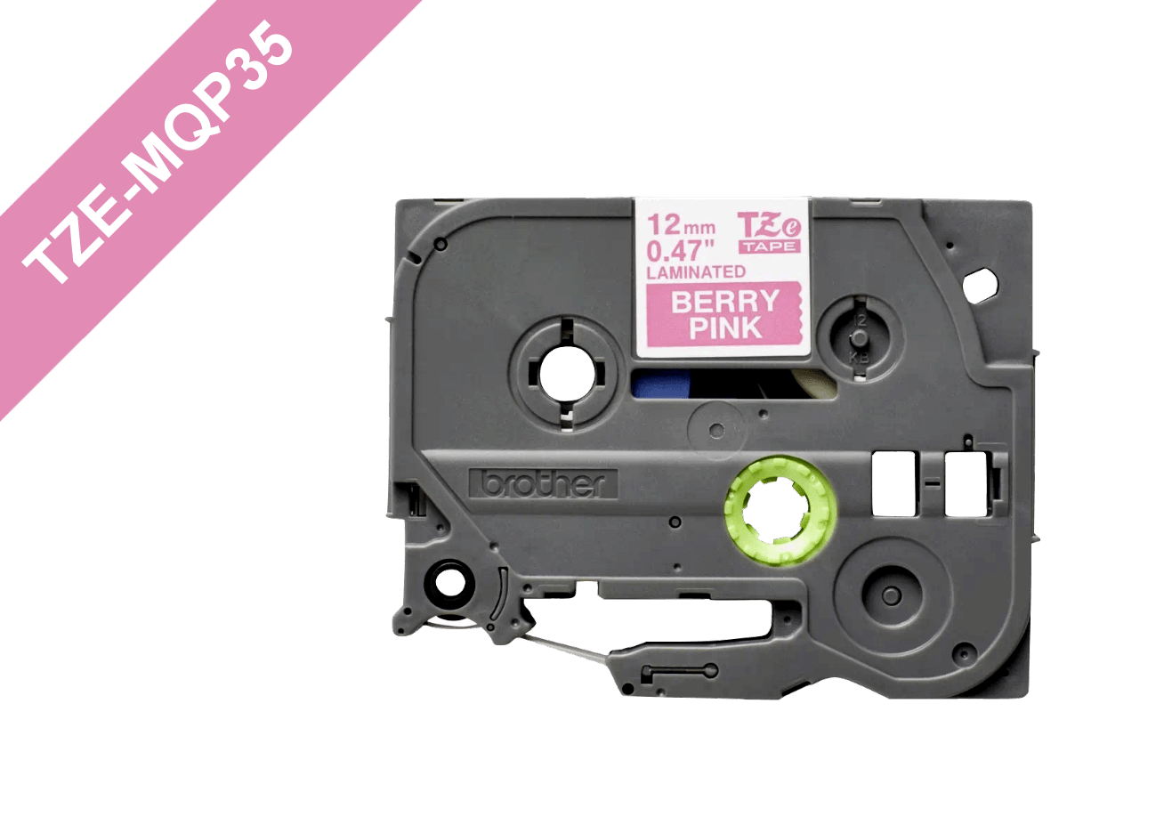 TZE-MQP35 BROTHER 12mm Blanco sobre Fondo Rosado Cinta 5 metros para PT-H110/E300/H200