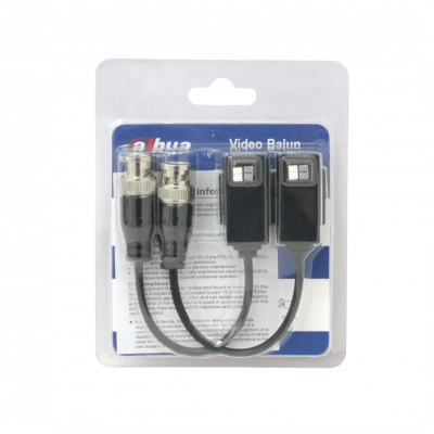 BALUN-HD4 DAHUA Transmisor de Video 4K 1-Par Conexión Rápida CAT5E/6 Pasivo CCTV BNC-Macho