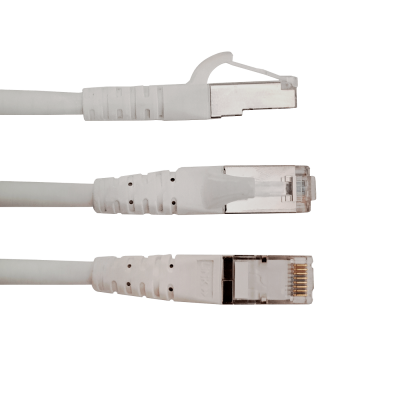 CP6FW-100L LINKMADE Latiguillo de Red Cat6 F/UTP Multifilar Blanco 10 metros LSZH Moldeado