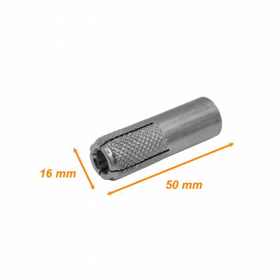 ANCLAJE-M12 Rosca Interna M12 Taco de Fijación para Hormigón 16x50mm