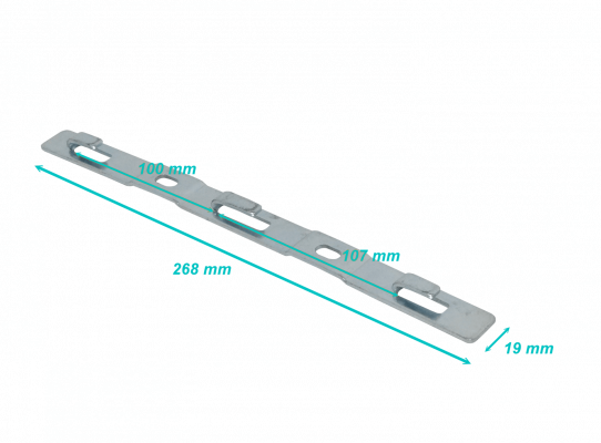 ESCAM-CON LINKCHIP Conector tipo Q para Escalerilla Canasto de Malla Hilo 3-6mm dimensiones 268x19x10mm