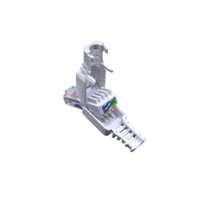 RJ6P-W Conector Macho RJ45 Cat6 UTP Auto-Engarzable Blanco para Cable Sólido/Trenzado