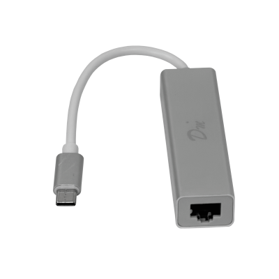 USBC-LAN-HUB Adaptador USB-C Macho a Ethernet-RJ45 10/100mbps Concentrador 3 Puertos USB-A Blanco USB3.1
