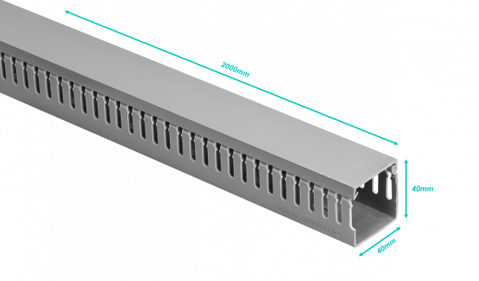 RAD-E4 Canaleta Ranurada 2mt x 40x40mm Gris para Tablero Electrico