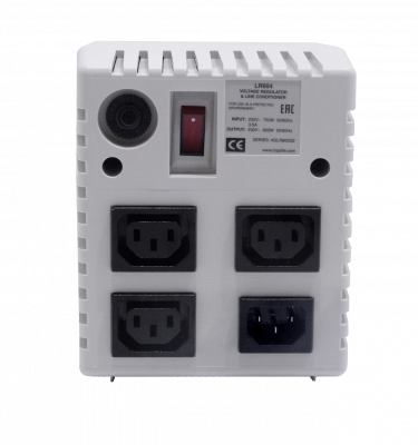 LR604. TRIPPLITE Estabilizador 600W rango entrada 181-274VAC 3 conectores salida C13 1 conector entrada C14 capacidad pico 750W