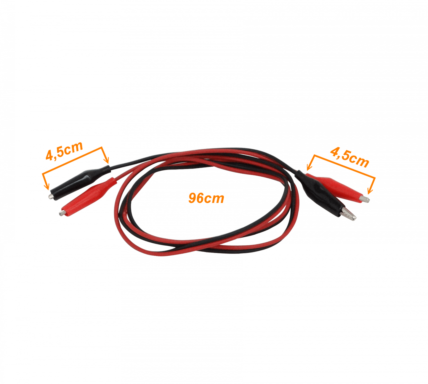 PINZAS-2 Juego de 2 unidades de Cable con Pinzas Rojo y Negro de 96cm de longitud