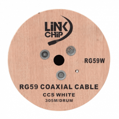 RG59W Cable-Coaxial RG59 305-metros Blanco Núcleo-CCS Referencia-RG-59