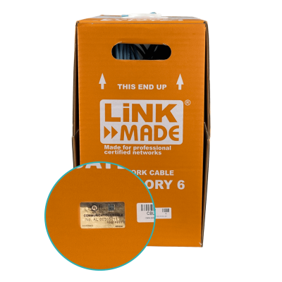 CBLL-UA LINKMADE LSZH Azul CAT6 UTP 300 metros Conductor sólido de cobre Bobina de cable fabricada en Taiwán