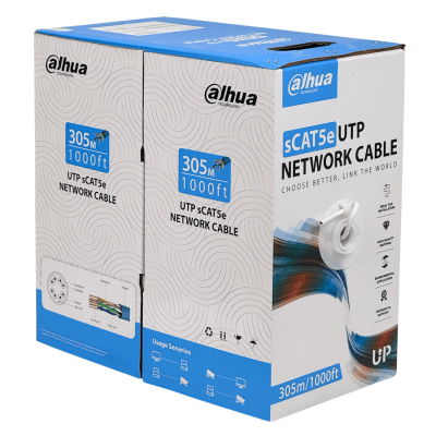 CBD-UW3 DAHUA 305 metros Cat5e Blanco PVC interior Cable UTP Monofilar Cobre AWG24 PFM920I