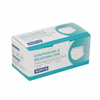 MASC 50 Cubrebocas Desechables de 3 Capas No Quirúrgicos Filtro 95% Meltblown