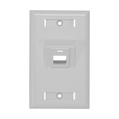 FP1AL Placa Frontal Angular Blanca para 1 Conector Keystone, Dimensiones 70x114mm