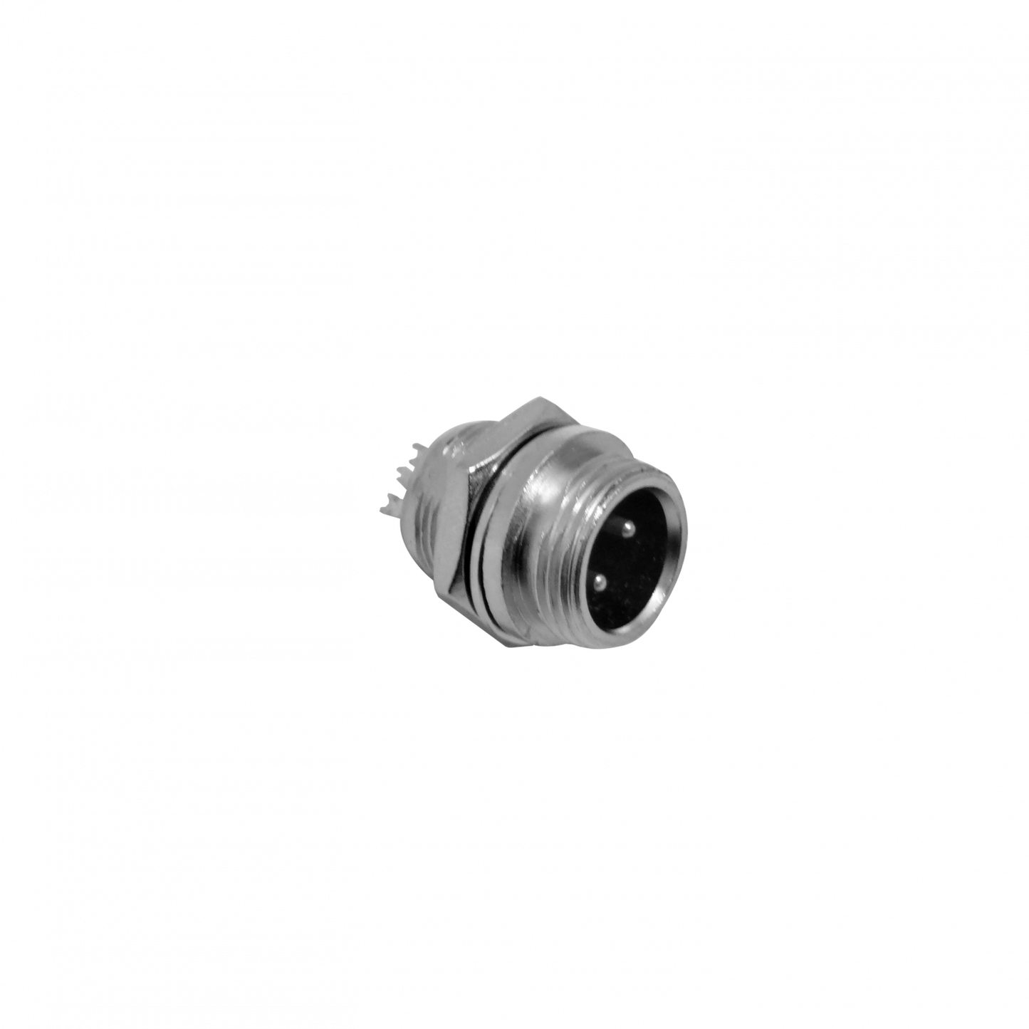 GX12MC-2 Conector Macho de 2 Contactos para Montaje en Panel GX12 Tipo Aviación Soldable