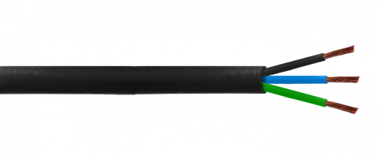 CORDON4 cable eléctrico negro RVV de 3 conductores por 4,0mm, bobina de 100 metros, soporte de 18 a 26 amperios, sección 3x4.0mm