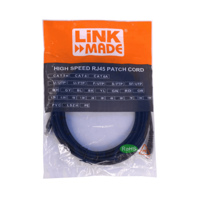 CP6N-50L LINKMADE 5MT CAT6 NEGRO LSZH CABLE PATCH INYECTADO