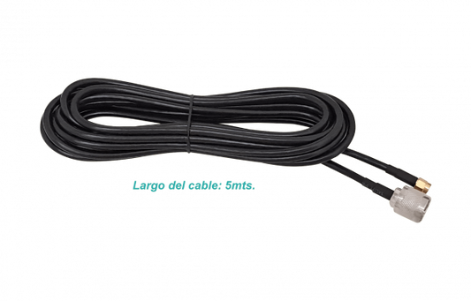 RM2NM-5 5mt RPSMA-Macho N-Macho LMR195 Cable Coaxial Negro